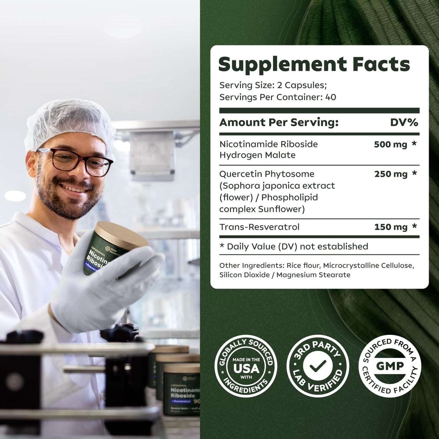 -Reus Research NR900 – NAD+ Nahrungsergänzungsmittel zur Unterstützung der Hautalterung, für mehr Energie und Konzentration – 80 Stück – Vitamin- und Wellness-Ergänzungsmittel