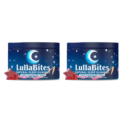 LullaBites Natürliche Schlafgummis – 30 Portionen – Süße Erdbeersterne (melatoninfrei)